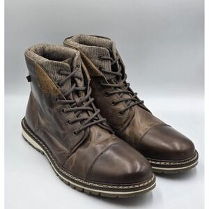 Outpost Makers Ramsey Men's Size 11 Brown Ankle Boots Leather Lace Up Round Toe